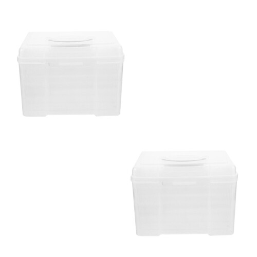 2Pcs Transparent Plastic Papers Container Portable Document Holder 1