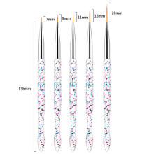 15Pcs Nail Brush Pen Set Nylon Bristle Multi Color for Fine Nail Art