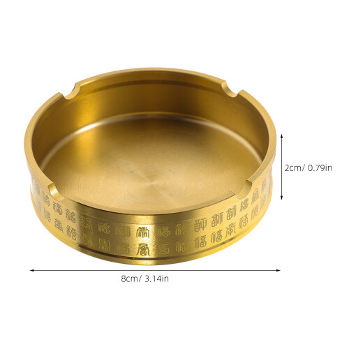 2Pcs Brass Ashtray Compact Round Ash Container for Home Office Use 1
