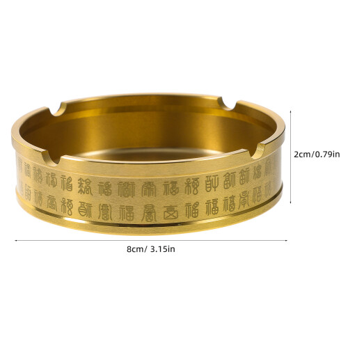 2Pcs Brass Ashtray Compact Round Ash Container for Home Office Use 2