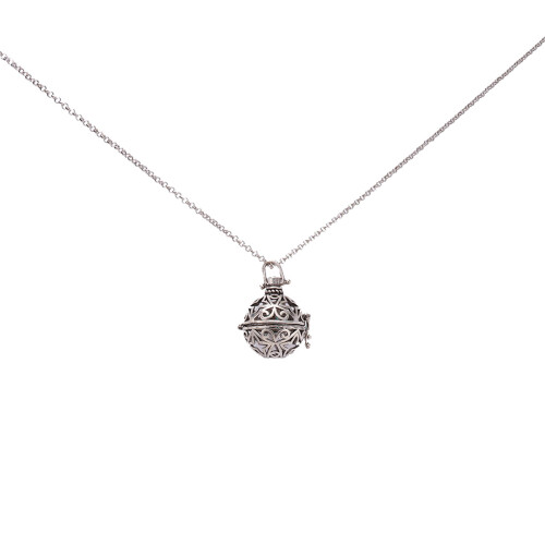 2Pcs Silver Diffuser Locket Necklace Eco-Friendly Aromatherapy Pendant