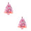 2Pcs Pink Mini Artificial Christmas Tree with Lights for Small Spaces 8