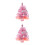 2Pcs Pink Mini Artificial Christmas Tree with Lights for Small Spaces 4
