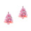 2Pcs Pink Mini Artificial Christmas Tree with Lights for Small Spaces 10