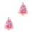 2Pcs Pink Mini Artificial Christmas Tree with Lights for Small Spaces 5