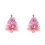 2Pcs Pink Mini Artificial Christmas Tree with Lights for Small Spaces 9