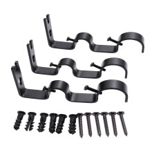 Set Of 2 Curtain Clamp Support Bracket Brackets Mounting Holder Rod
