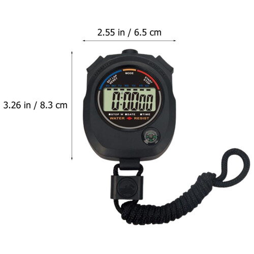 3Pcs Practical Black ABS Game Timer Electronic Stopwatch for Match 2