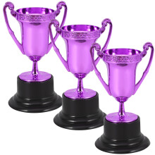 12Pcs Durable Plastic Trophy Award Purple for Kindergarten and School
