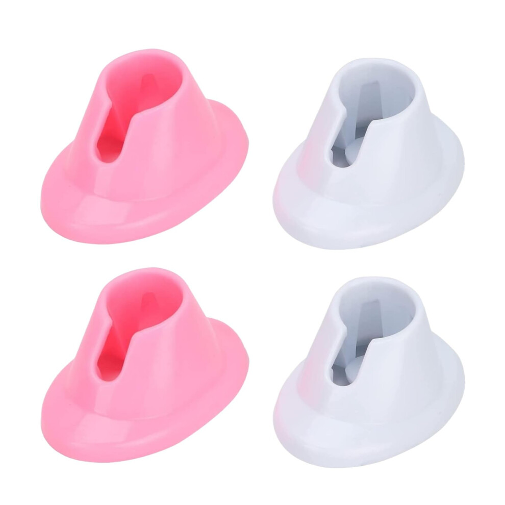 Pink/White 4Pcs And Soft Rubber Nail Polish Bottle Holder Antispill Organizer For Salon And Home