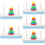 5Sets Portable Baby Travel Stackable Blocks Toy for Kids Learning Fun 6