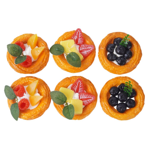 18Pcs Realistic PU Simulation Egg Tart Cakes Fake Dessert Table Props