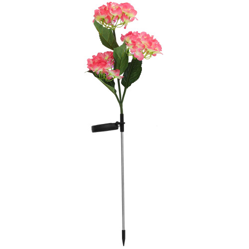 3Pcs Pink Hydrangea Solar Stake Lamp Solar Powered Garden Decor Lights 1
