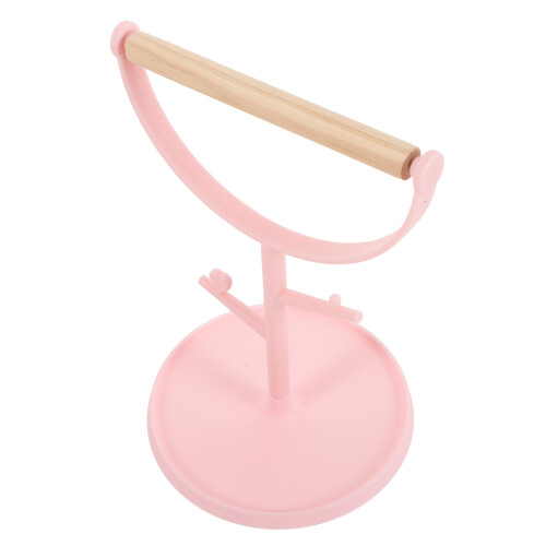3Pcs Pink Wood Plastic Bird Training Perch Portable Tabletop Stand 1