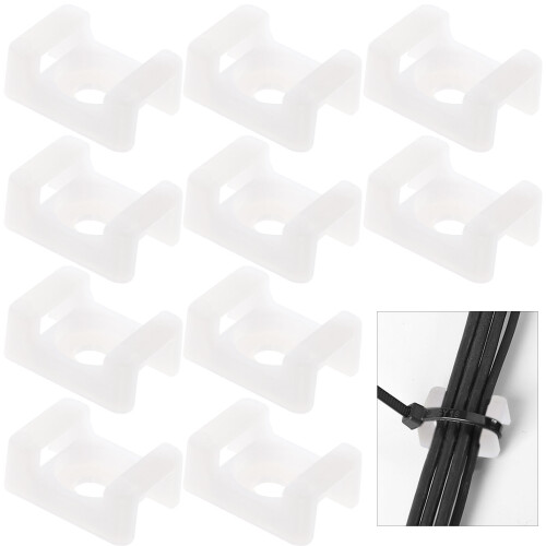 500Pcs Type Cable Tie Bases Durable Plastic Wire Holders