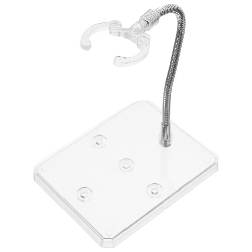 2Pcs Transparent Doll Model Stand with Stable Base Adjustable Display 1