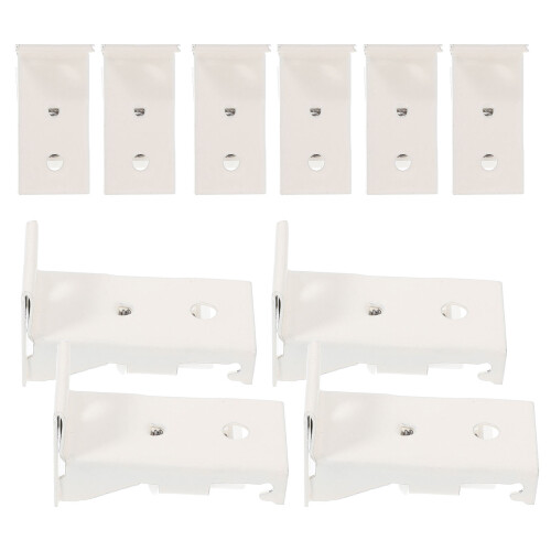 48Pcs Curtain Track Wall Mount Brackets ABS Iron White