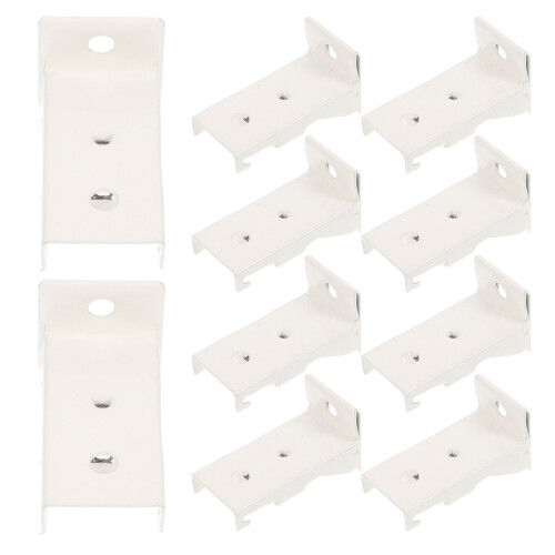 48Pcs Curtain Track Wall Mount Brackets ABS Iron White 1
