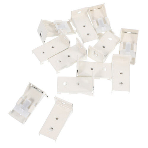 48Pcs Curtain Track Wall Mount Brackets ABS Iron White 2
