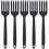 5Pcs Black Kitchen Cooking Fork Ergonomic Silicone Pasta Server Fork 8