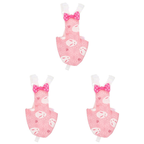 3Pcs Comfortable Reusable Pink Bird Diapers Parrot Flight Suit 1