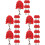50Pcs Simulation Red Trees for Model Train Sand Table Decoration 8