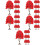 50Pcs Simulation Red Trees for Model Train Sand Table Decoration 9