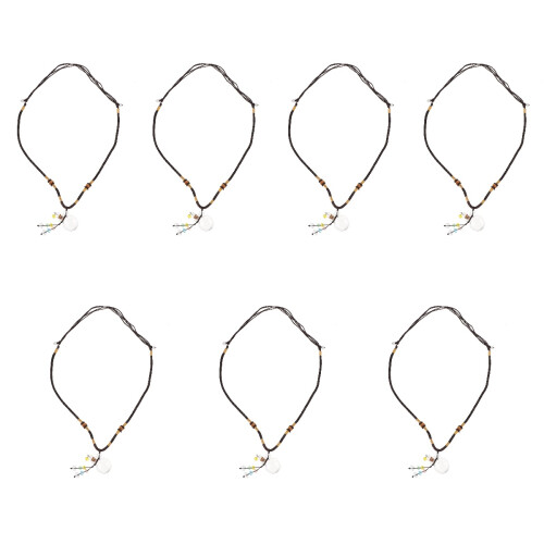 7Pcs Aromatherapy Diffuser Pendant Necklace White Braided Rope Jewelry 2