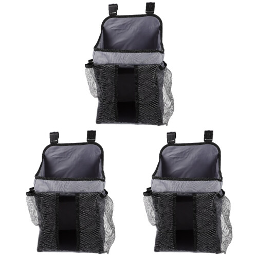 3Pcs Hanging Diaper Organizer Grey Nursery Storage Bag for Home Use 1