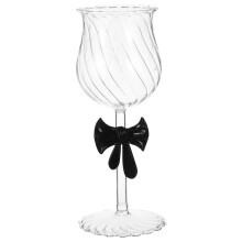 2Pcs Decorative Glass Cups Vintage Bow Stemmed Wine Glasses
