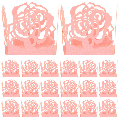 100Pcs Paper Chocolate Cups Pink Candy Holder Liner for Storage 1