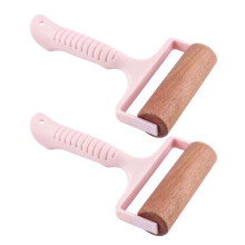 4Pcs Lightweight Pink Wood Rolling Pin Hand Push Roller for Kids