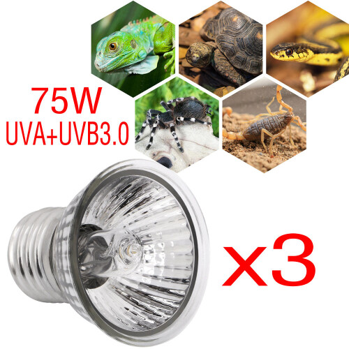 2Pcs Silver Uvb Uva Heating Lamp for Reptile Turtle Basking Pets 1