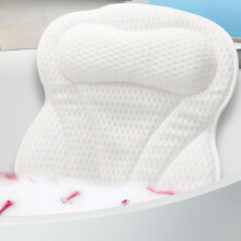 Bath Pillow for Neck and Back Support with Ergonomic Butterfly Design and ExtraStrong Suction Cups