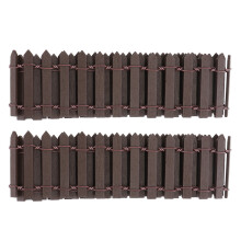 4Pcs Flexible Wood Miniature Fence Coffee Color for Plant and Garden