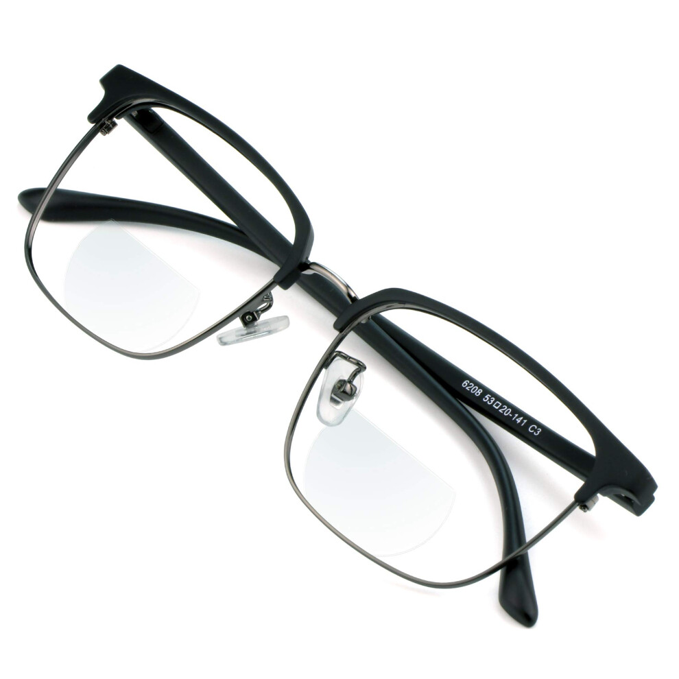 Blue/Light Bifocal Reading Glasses Blocking For Men And Women Retro Oval Computer Readers +0.50/+3.00