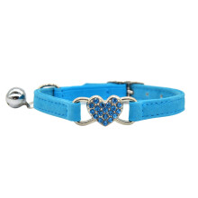3St Duurzame Blauwe Kattenhalsband Met Fonkelende En Hartvorm