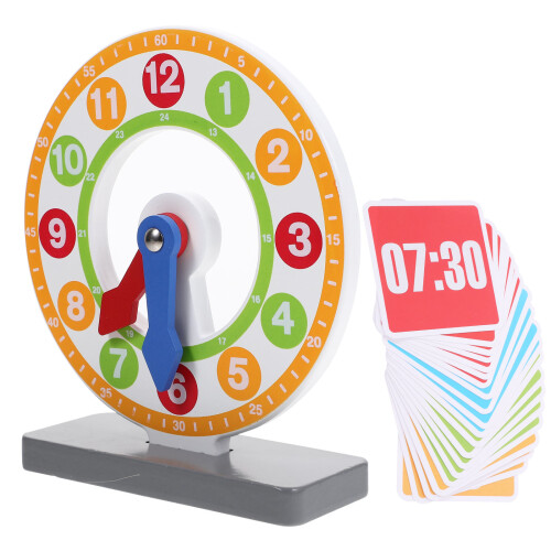 5Pcs Kids Wooden Time Clock Toy for Math Learning and Cognition