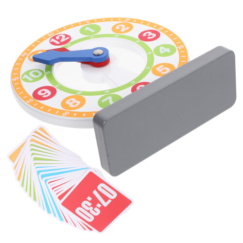 5Pcs Kids Wooden Time Clock Toy for Math Learning and Cognition 1