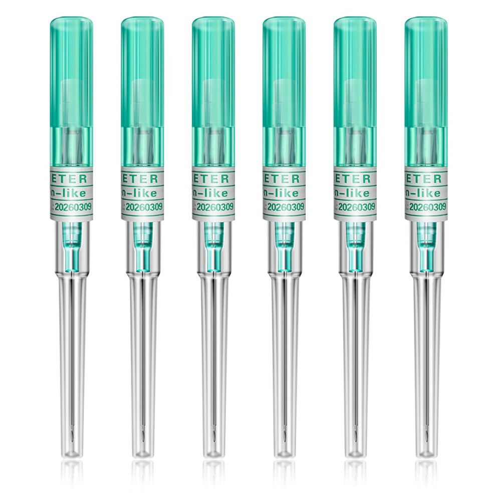 6pcs 18G Disposable Piercing Needles Sterile Stainless Steel for Ear Nose Belly Nipple Piercing
