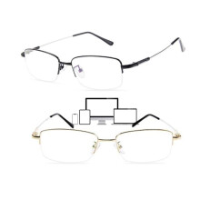 Progressive Multifocus Reading Glasses +1.50 for Men and Women, Blue Light Blocking, Clear Near Vision