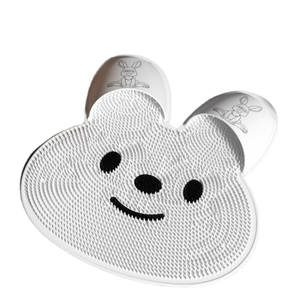 Grey Shower Foot Scrubber With Suction Cups For Nobend Cleaning And Gentle Massage Bristles,