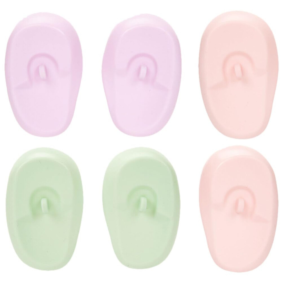Hair Dye Ear Covers Silicone Reusable Protectors 3 Pairs for Salon and Home Hair Coloring