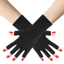 UV Protection Nail Gloves for Gel Nail Lamp with Extended Wrist Coverage Fingerless Breathable Design