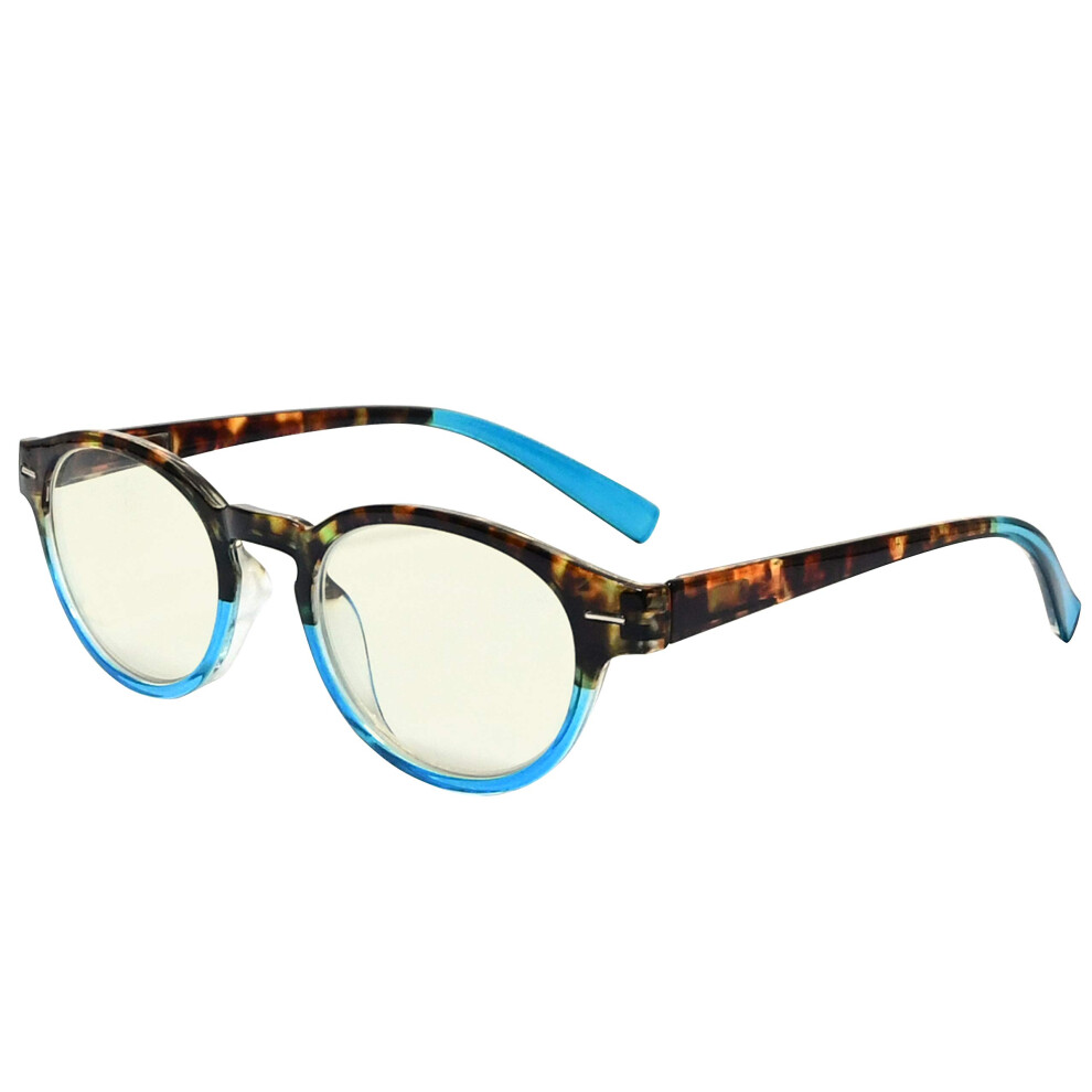 Blue/Light Women's Reading Glasses +0.50 Tortoise Oval Frame Computer Readers