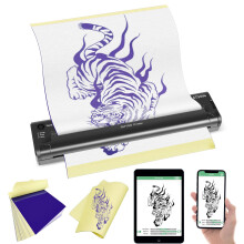 Tattoo Stencil Printer 2023 Upgrade, Portable Rechargeable, 25 Transfer Papers and Practice Skins
