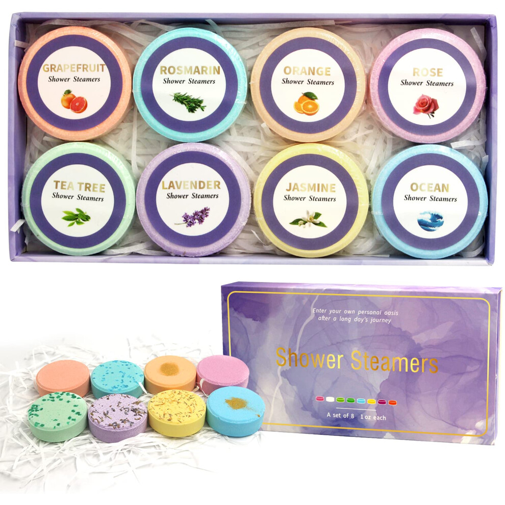 Shower Steamers Gift Set for Women with Multiple Scents, Aromatherapy Tablets for Relaxation 8PCS