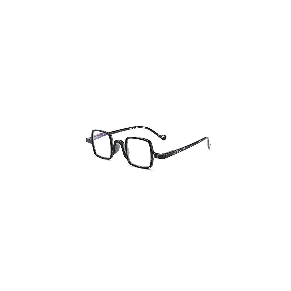 Retro Square Reading Glasses for Women Black 1.5 HD AntiGlare Lenses Spring Hinge