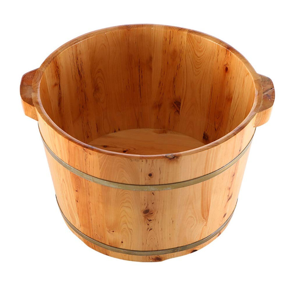 Cedar Wooden Foot Spa Barrel 26cm Deep Soaking Foot Bath Tub for Relaxation and Home Pedicure