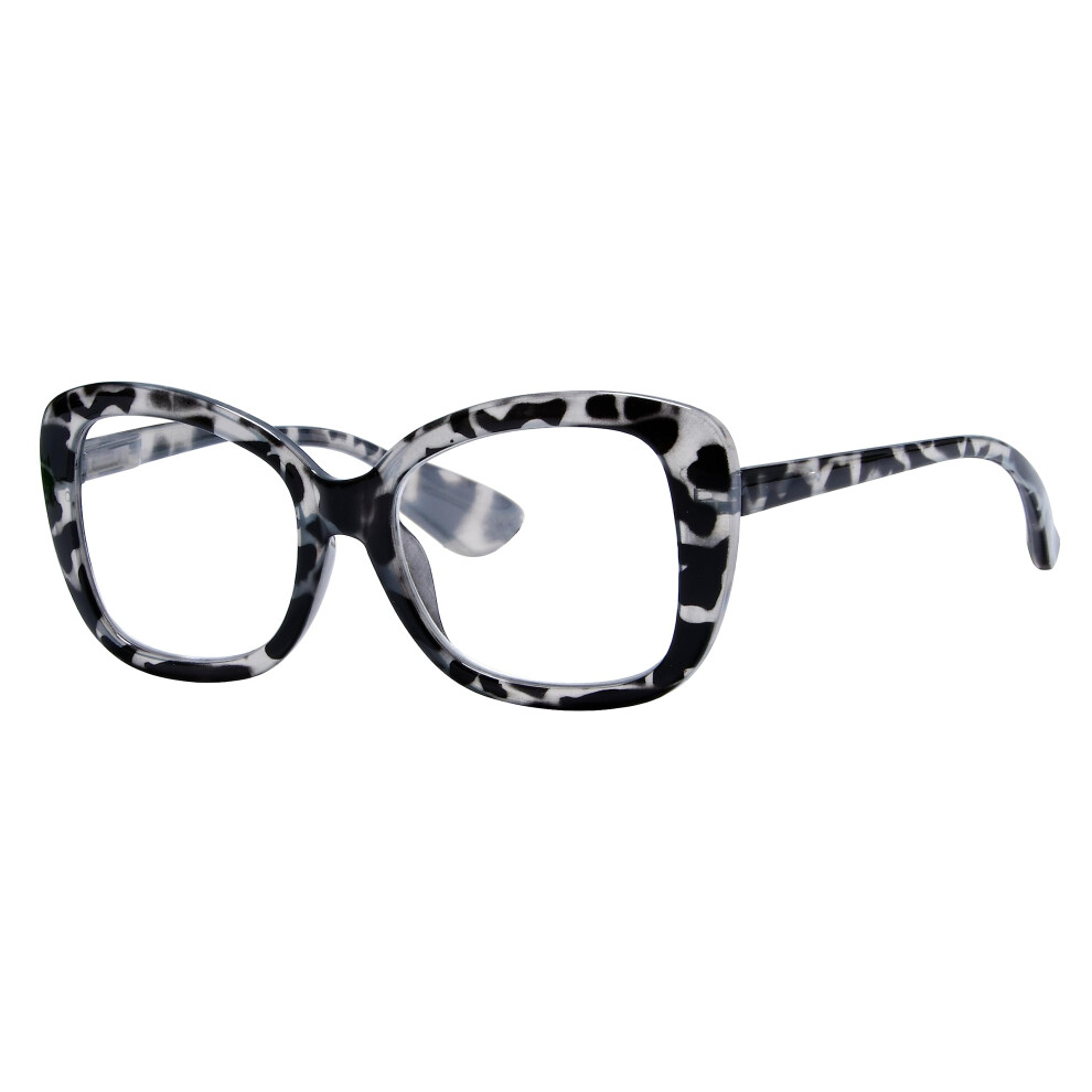 Grey Oversized Reading Glasses For Women Tortoise +2.00 Fashionable Readers For Near Vision